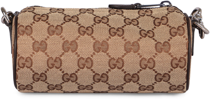 Gucci Gg Jacquard Shoulder Bag — Brown Polyester