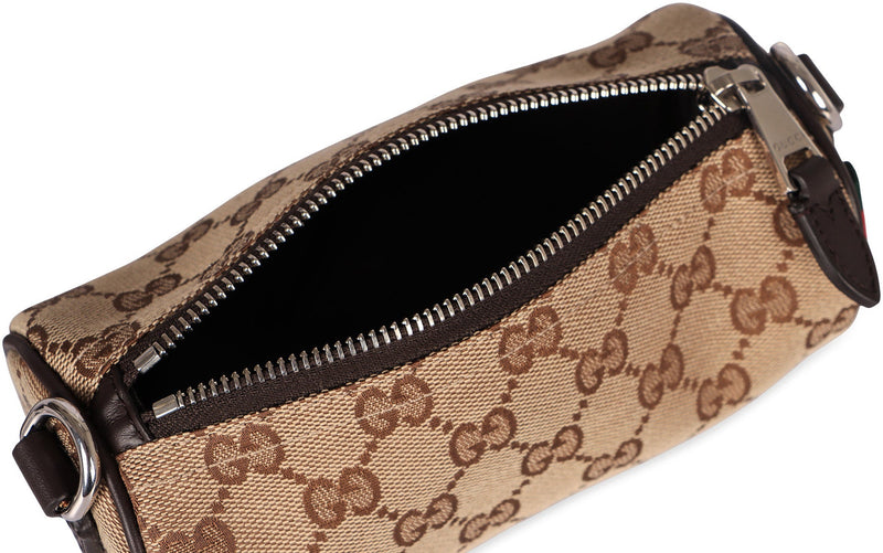 Gucci Gg Jacquard Shoulder Bag — Brown Polyester