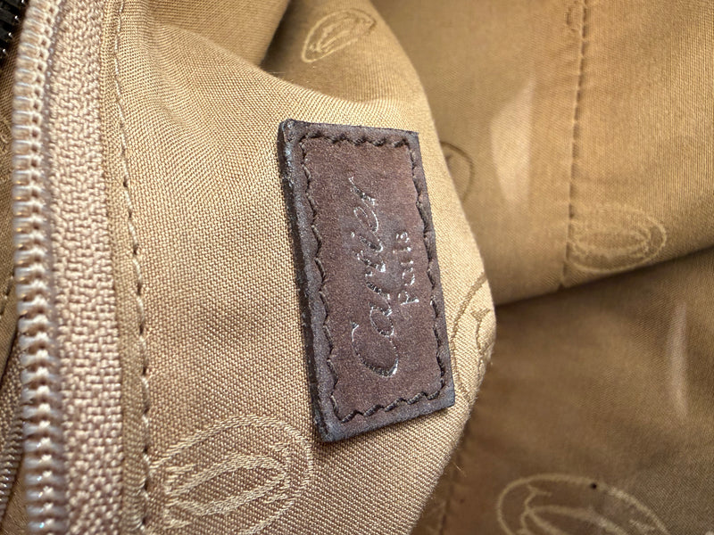 Cartier Marcello Leather Brown Suede Bag