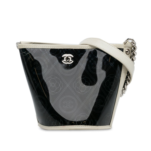 Crumpled Calfskin PVC Camellia Bucket - Image 1