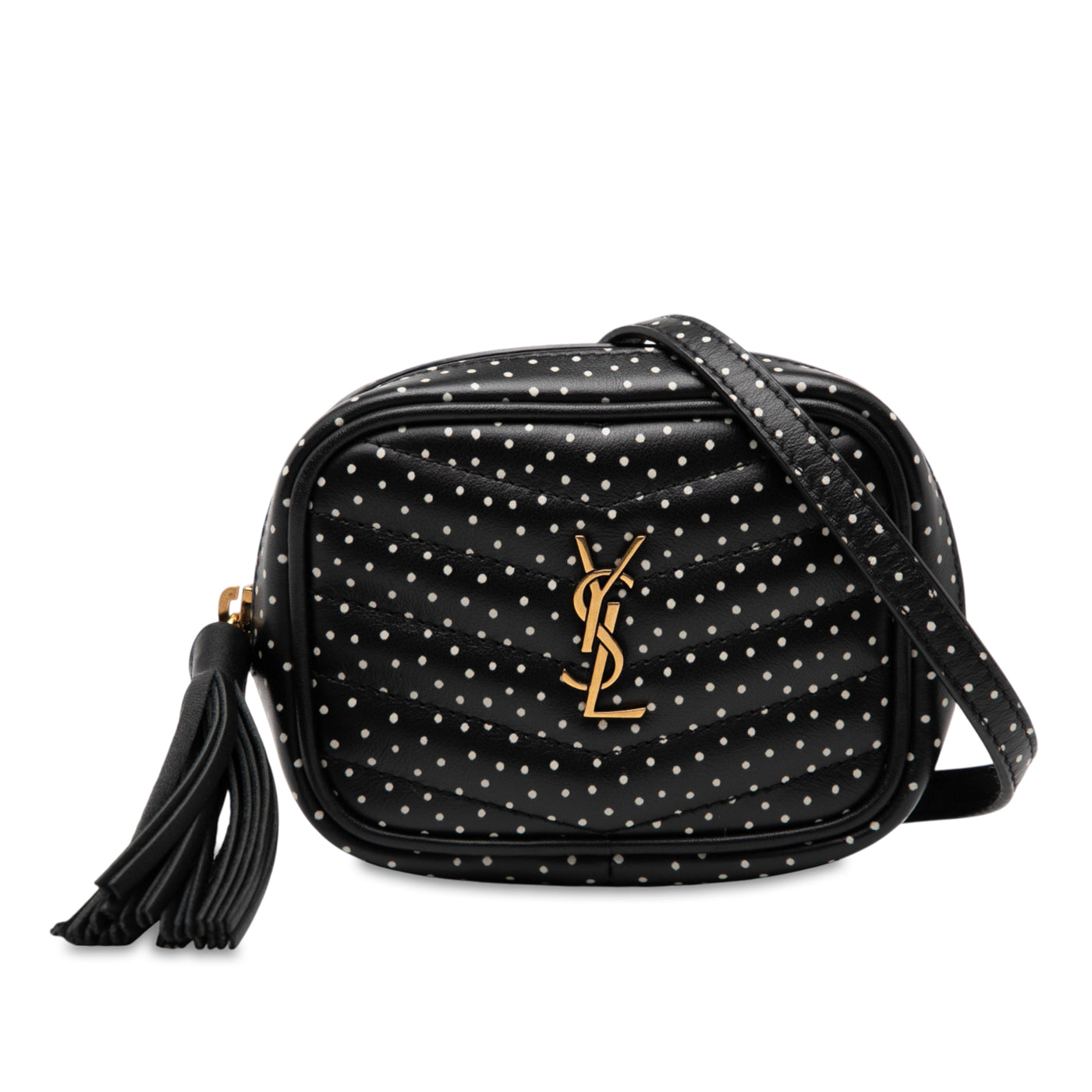 Baby Quilted Chevron Calfskin Monogram Polka Dot Lou Camera Bag - Image 1