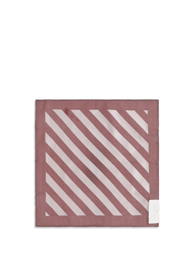 Brunello Cucinelli Striped Cotton Pocket Square — Purple Accessory