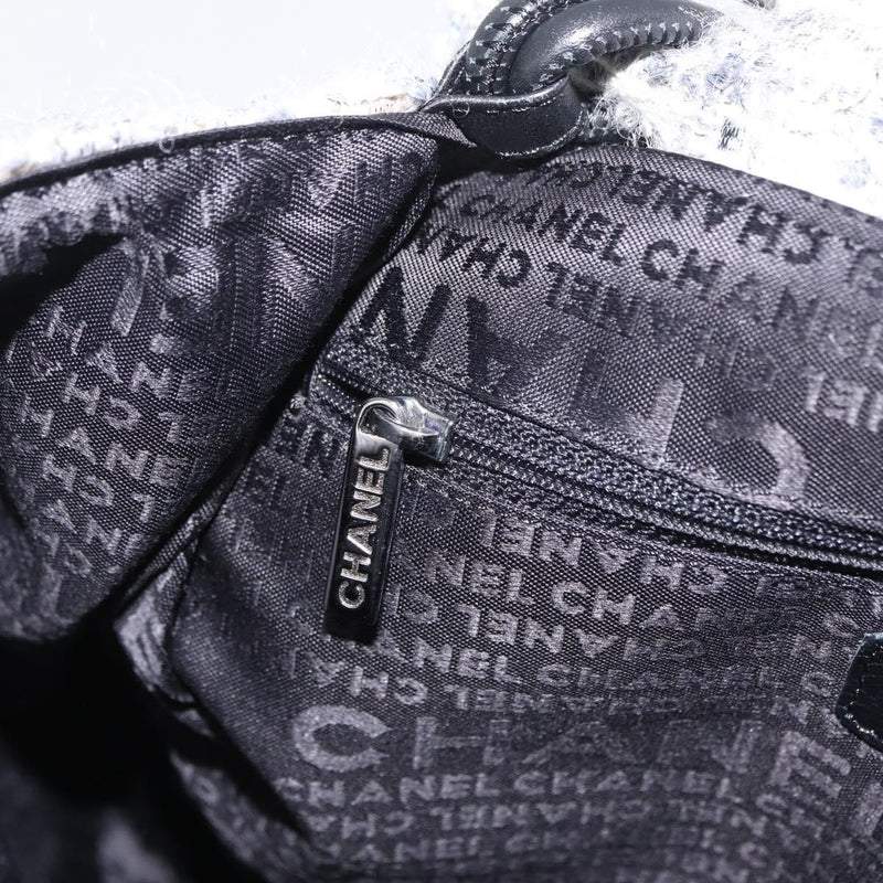 Chanel Camellia Messenger Tweed Gray Cotton