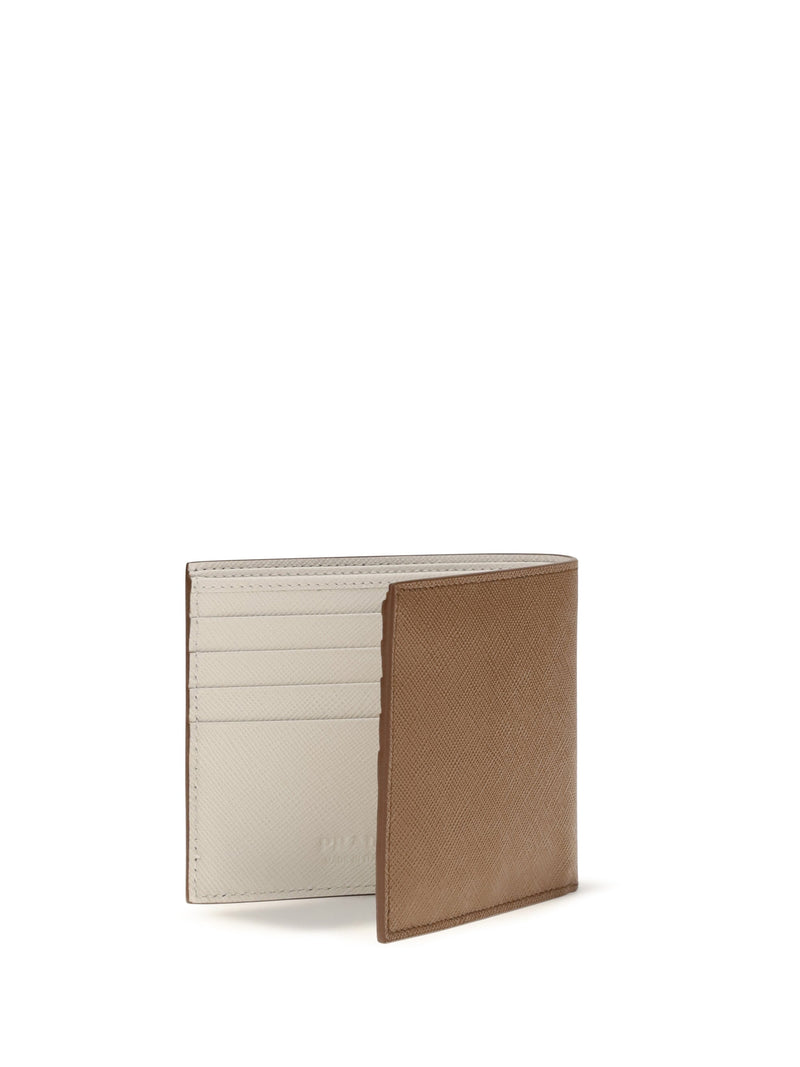 Prada Calf Leather Billfold Wallet — Beige