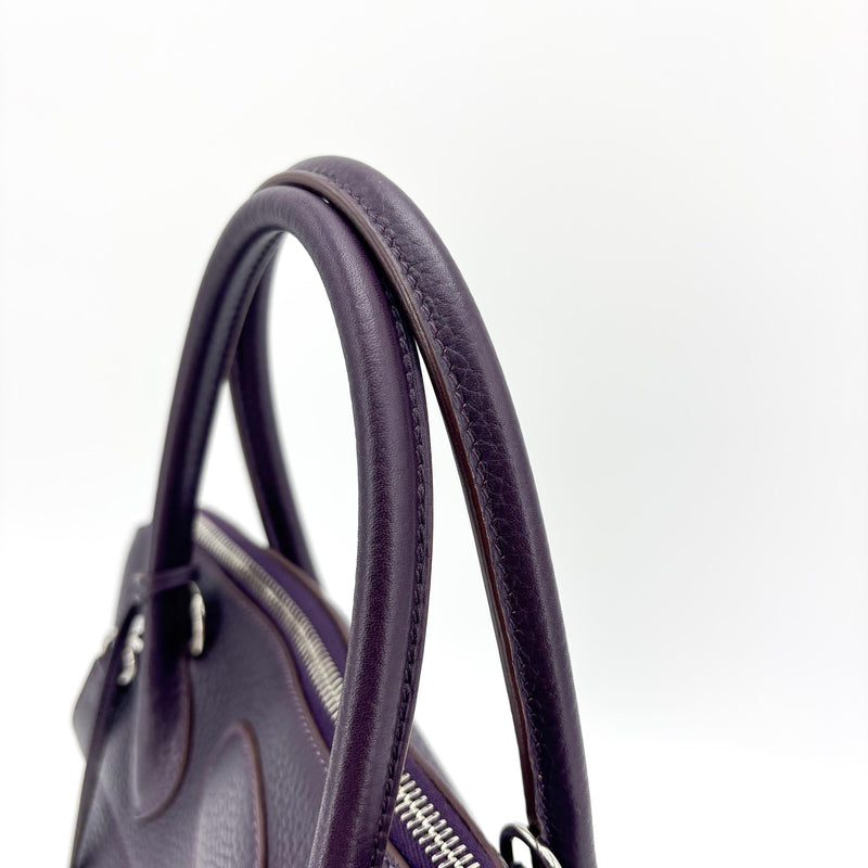 Hermes Bolide Clemence Purple Leather Bag