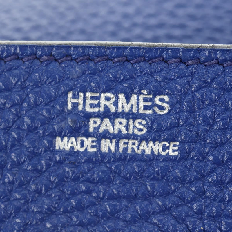 Hermes Birkin Blue Clemence With Palladium Hardware Leather Bag