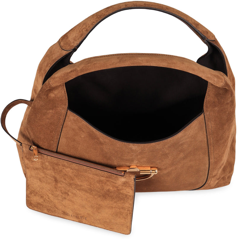 Gucci Softbit Maxi Shoulder Bag — Brown Calf