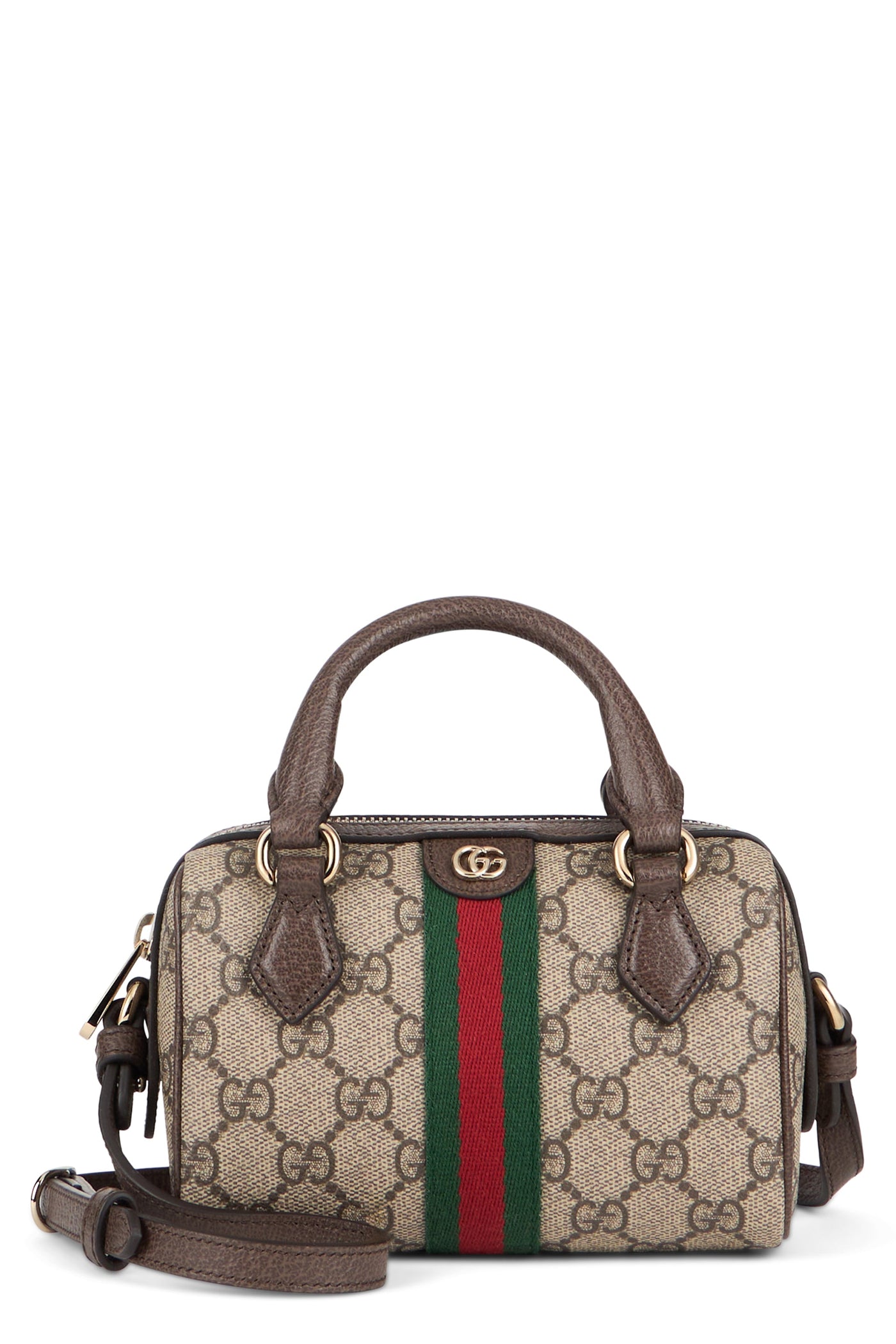 Gucci Ophidia Top Handle Bag — Beige Polyurethane