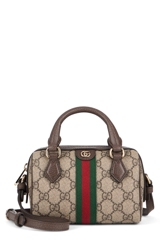 Gucci Ophidia Top Handle Bag — Beige Polyurethane