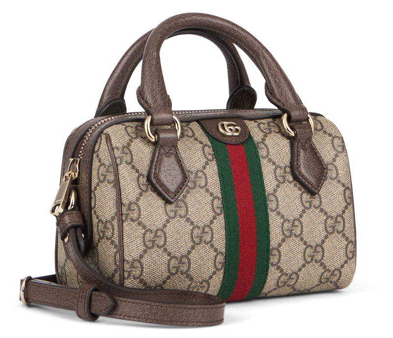 Gucci Ophidia Top Handle Bag — Beige Polyurethane