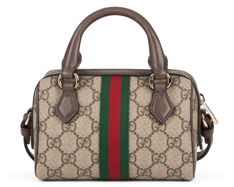 Gucci Ophidia Top Handle Bag — Beige Polyurethane