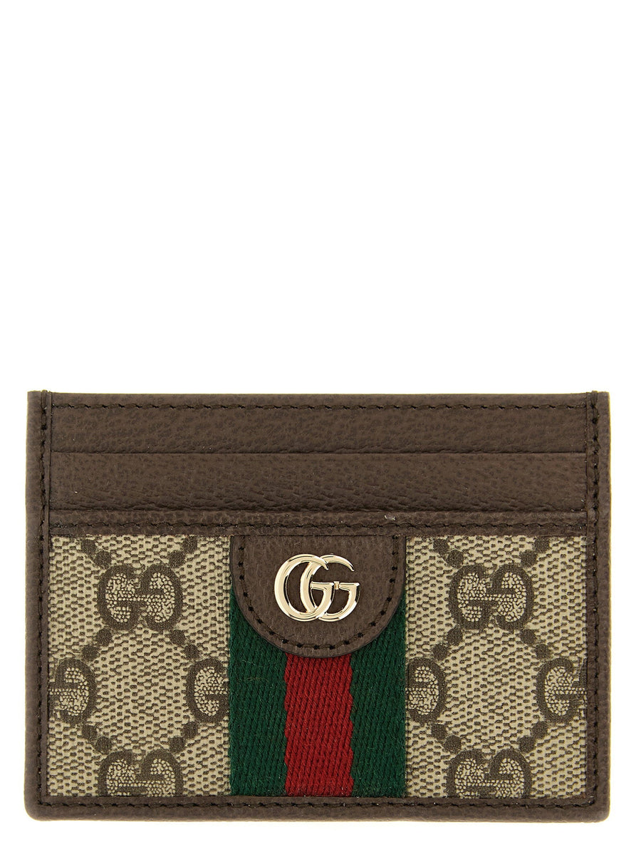 Gucci Ophidia Card Case — Beige Gg Supreme Canvas Cases
