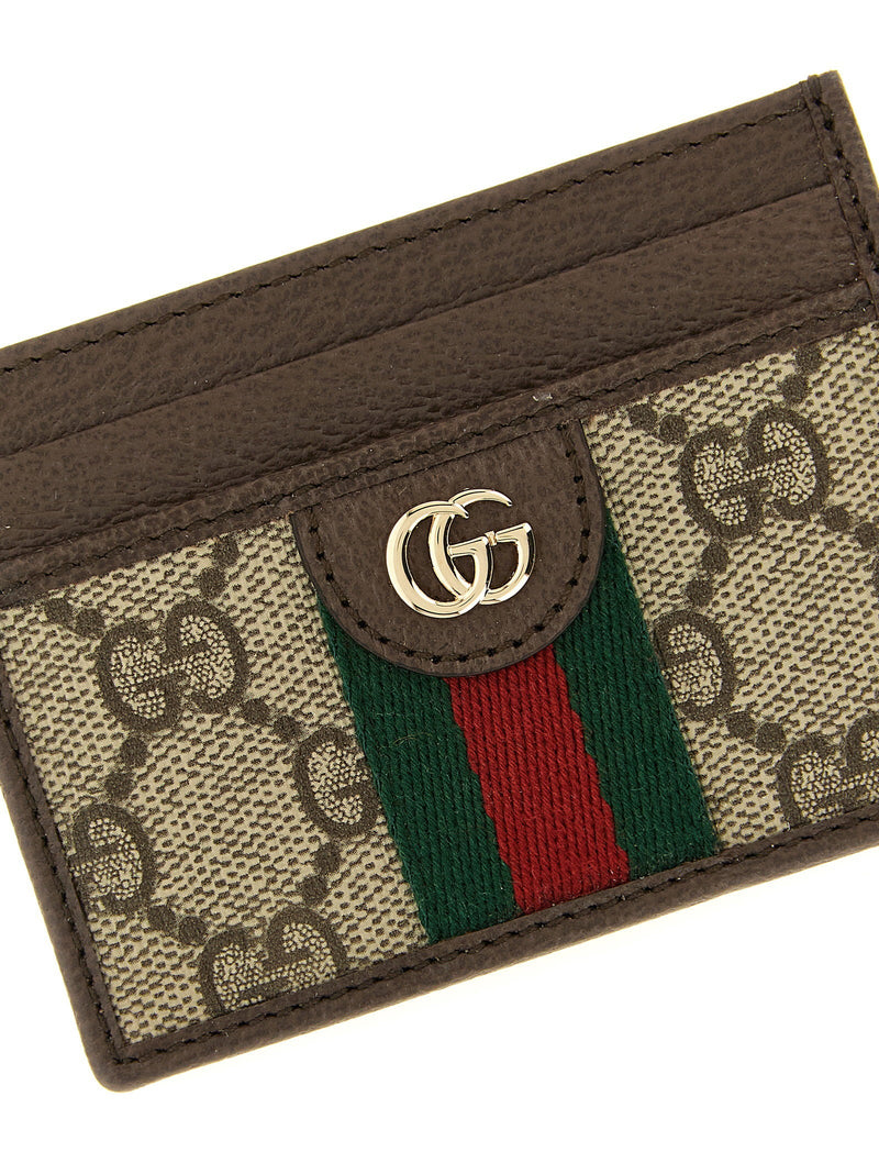 Gucci Ophidia Card Case — Beige Gg Supreme Canvas Cases