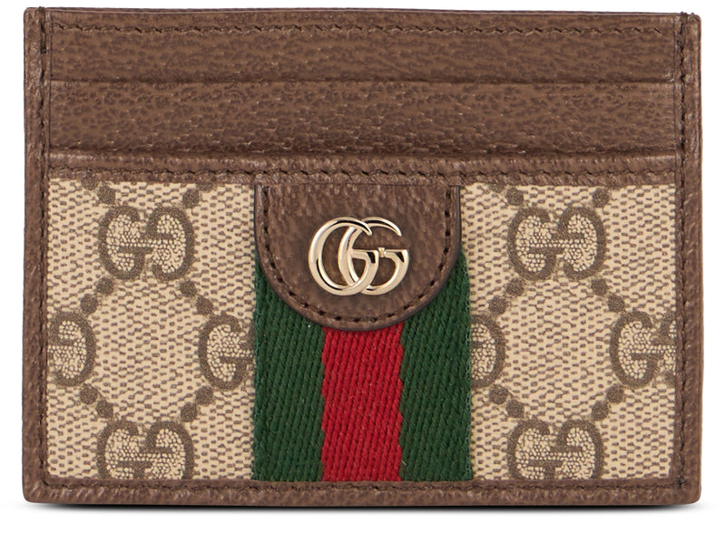 Gucci Ophidia Card Case — Beige Polyurethane Wallets & Purses