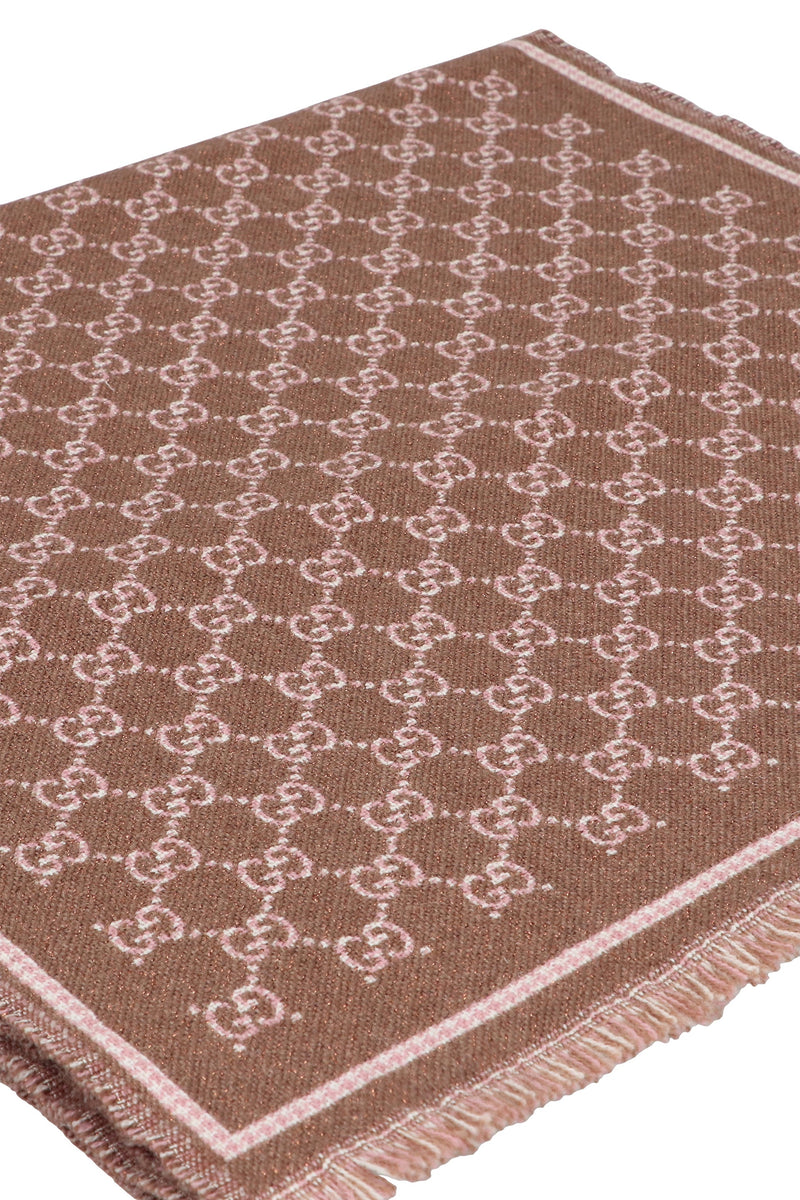 Gucci Gg Jacquard Wool Scarf — Beige Scarfs
