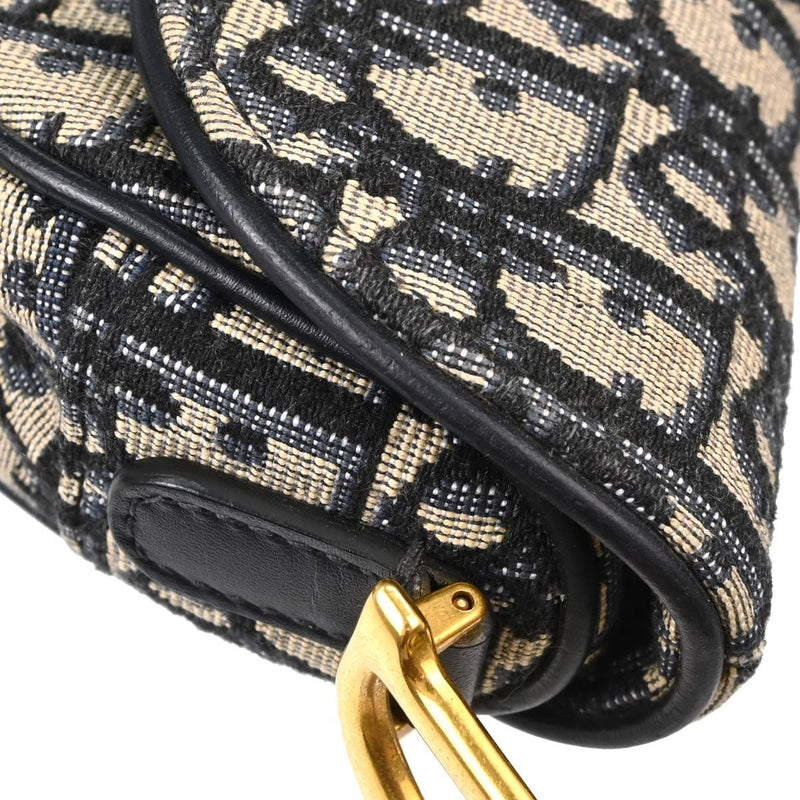 Christian Dior Saddle Oblique Canvas Navy Bag