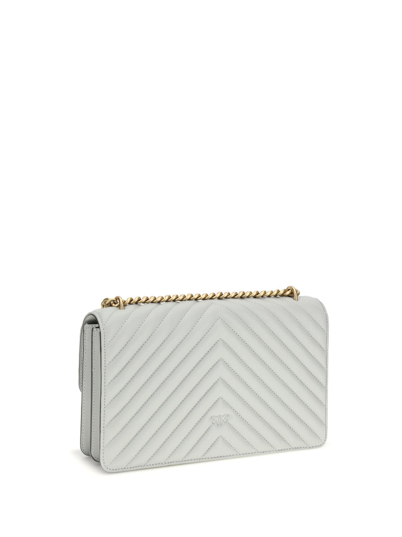 Pinko Quilted Calf Leather Shoulder Bag — Gray Bos Taurus