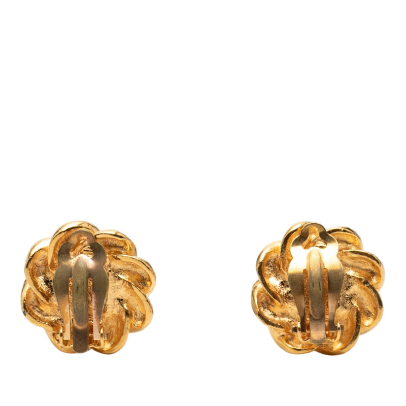 Gold Plated Faux Pearl Flower Clip On Earrings - Image 2