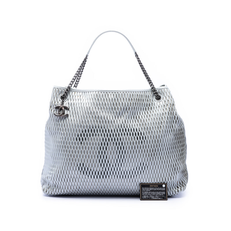 CC Perforated Leather Tote - Image 7