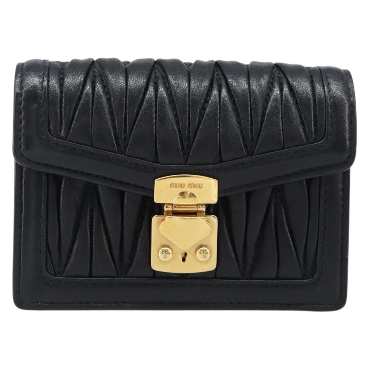 Miu Miu Biker Chain Matelasse Leather Black Bag