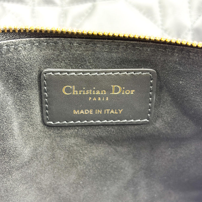 Christian Dior Toujours Macrocannage Quilt Calfskin Black Leather Bag