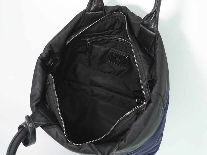 Prada Convertible Double Tessuto Navy Nylon Bag