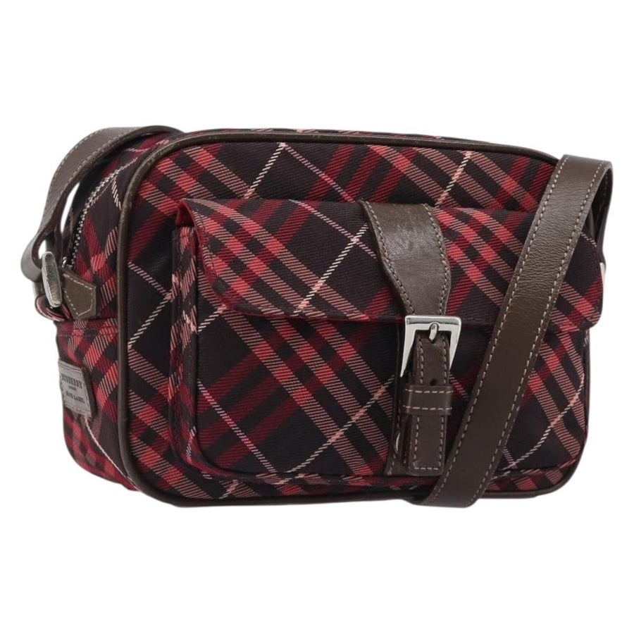 Burberry Nova Check Blue Label Nylon Burgundy Bag