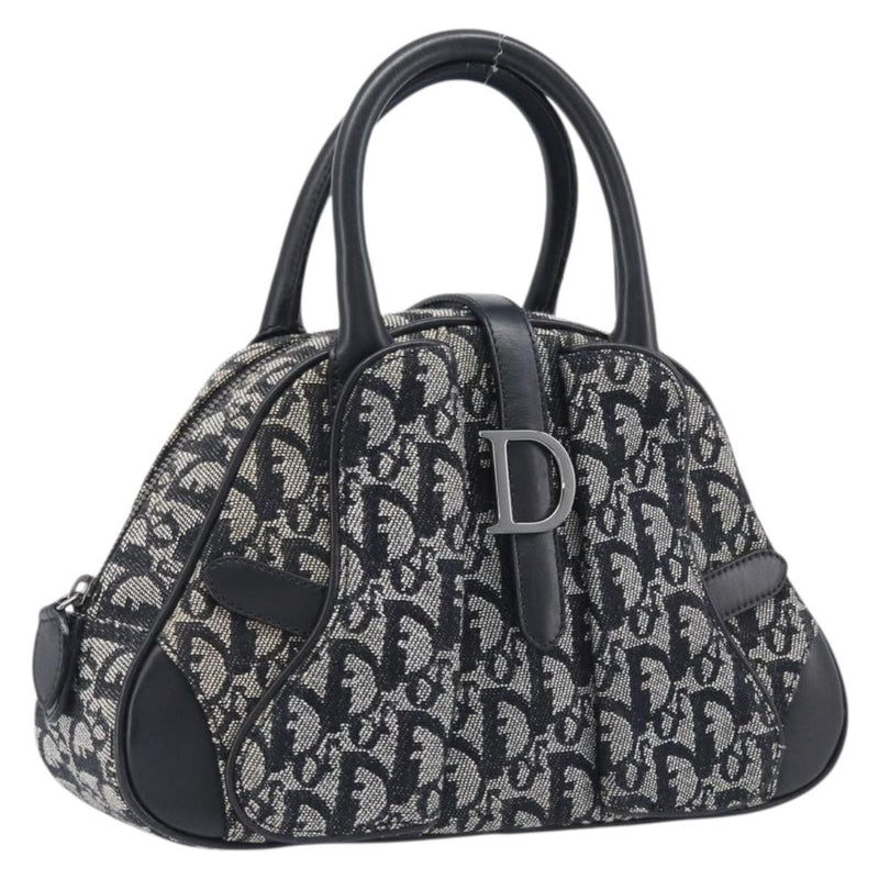 Christian Dior Trotter Double Saddle Canvas Black Bag