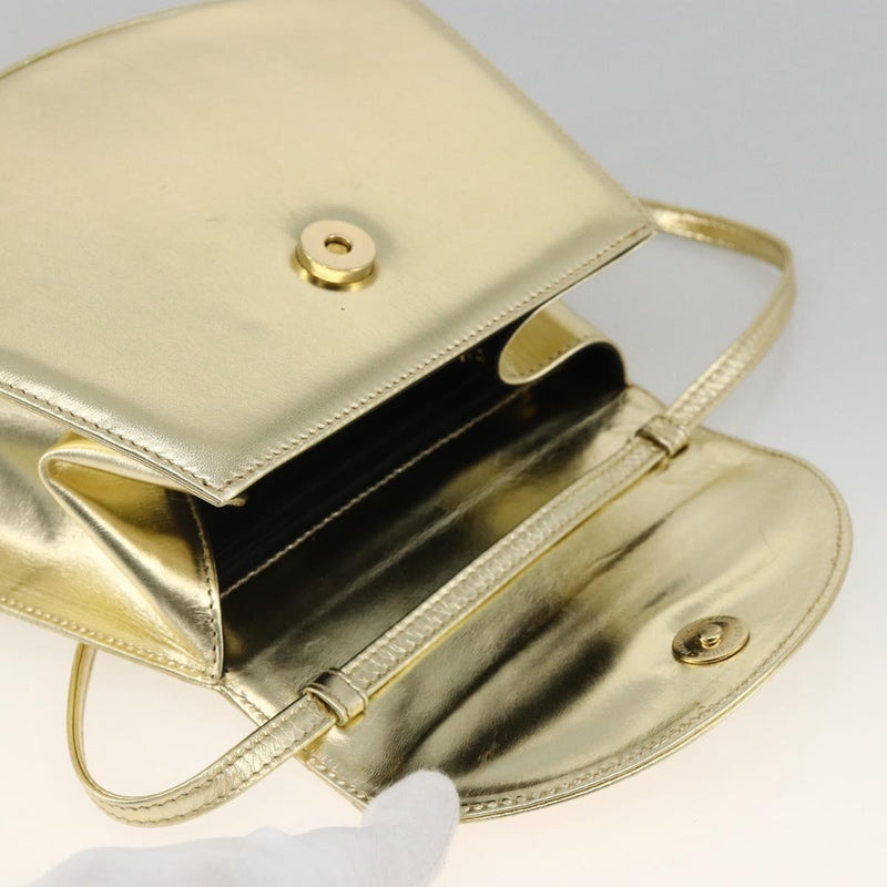 Salvatore Ferragamo Shoulder Leather Gold Bag