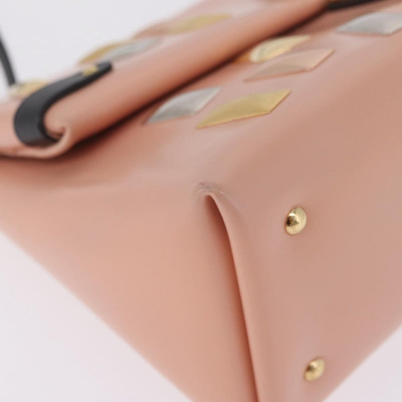 Louis Vuitton Sac Triangle Embellished Glazed Calfskin Pink Leather Bag