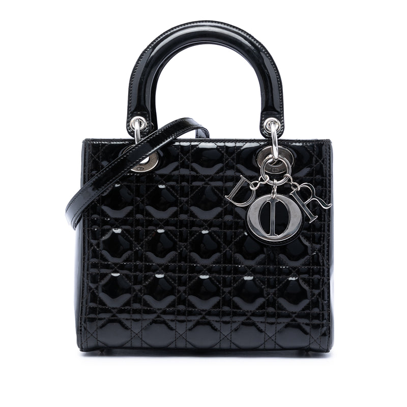 Medium Patent Cannage Lady Dior