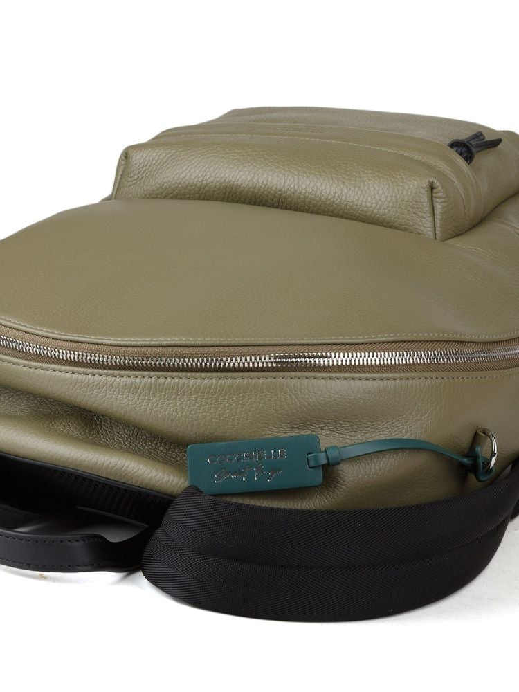 Coccinelle Grained Cowhide Backpack — Green