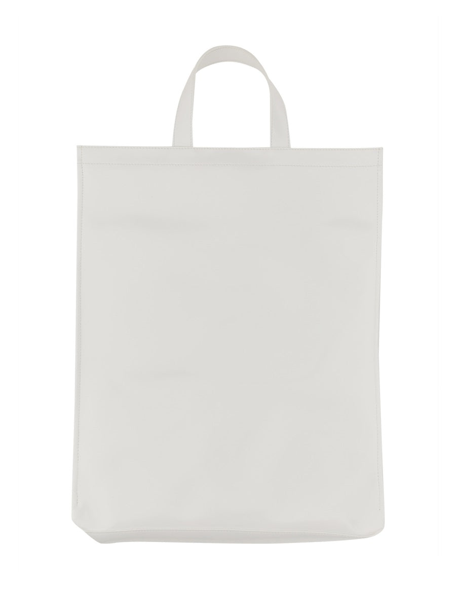 Acne Studios Embossed Logo Tote Bag — White Polyurethane
