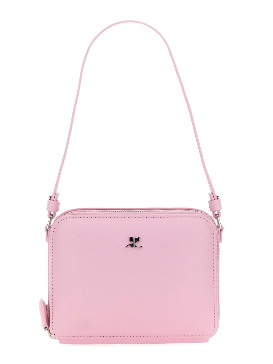 Courrèges Shoulder Bag — Pink Main Fabric: Vachette