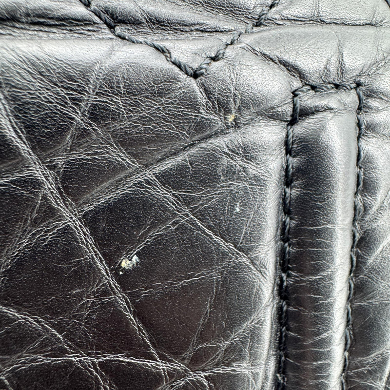 Chanel Cc Crave Quilted Glazed Caviar Black Leather Bag