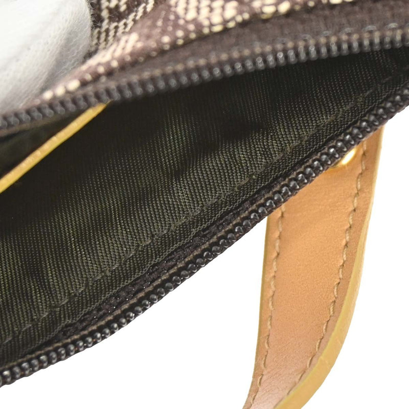 Christian Dior Vintage Saddle Zip Coin Purse Diorissimo Canvas Brown Bag