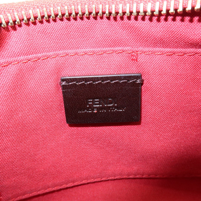 Fendi Chain Pochette Leather Red Bag