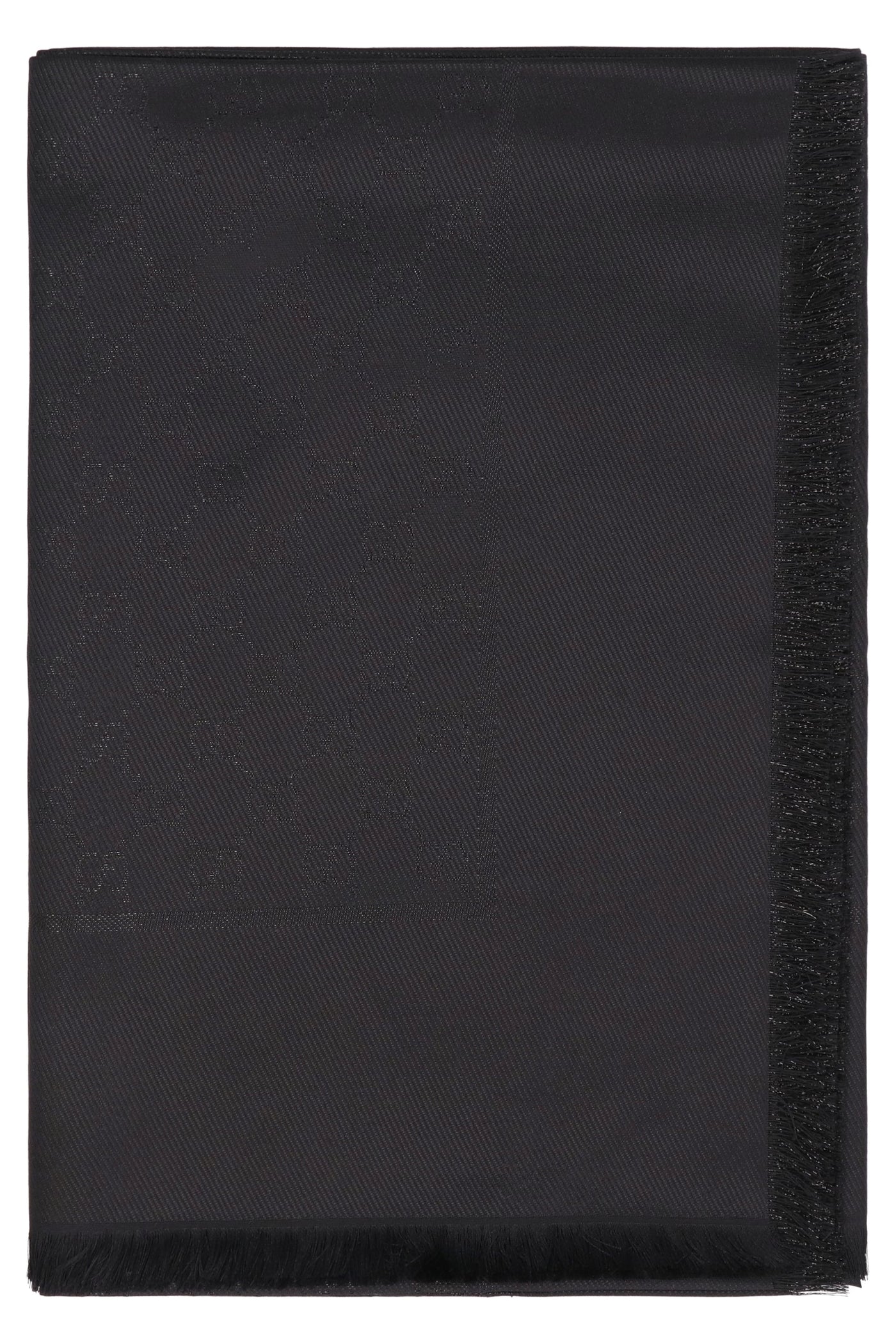Gucci Gg Lamé Wool And Silk Shawl — Black Shawls