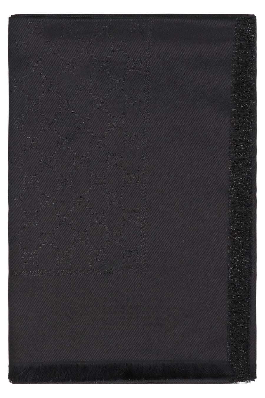 Gucci Gg Lamé Wool And Silk Shawl — Black Shawls