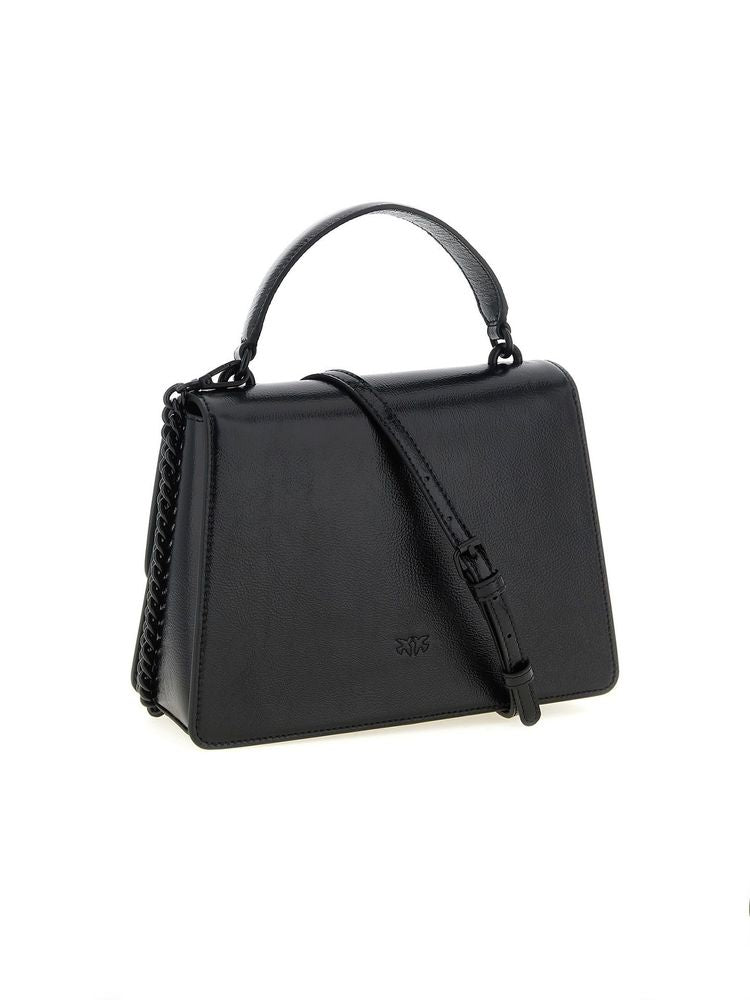 Pinko Top Handle Bag — Black Lamb Leather