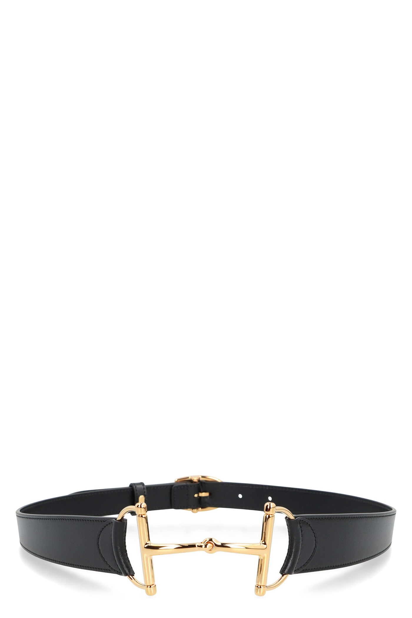 Gucci Clamp Buckle Belt — Black Calfskin