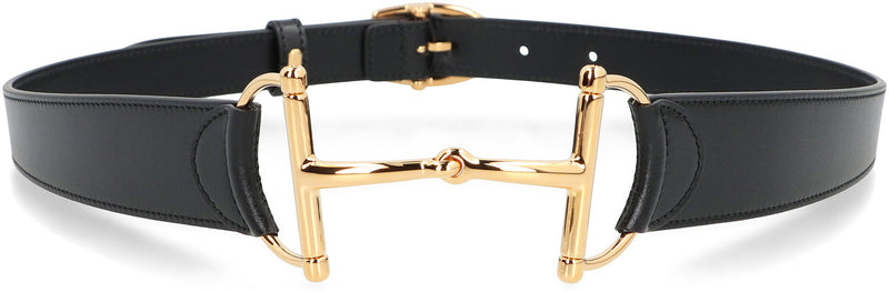 Gucci Clamp Buckle Belt — Black Calfskin