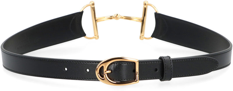 Gucci Clamp Buckle Belt — Black Calfskin