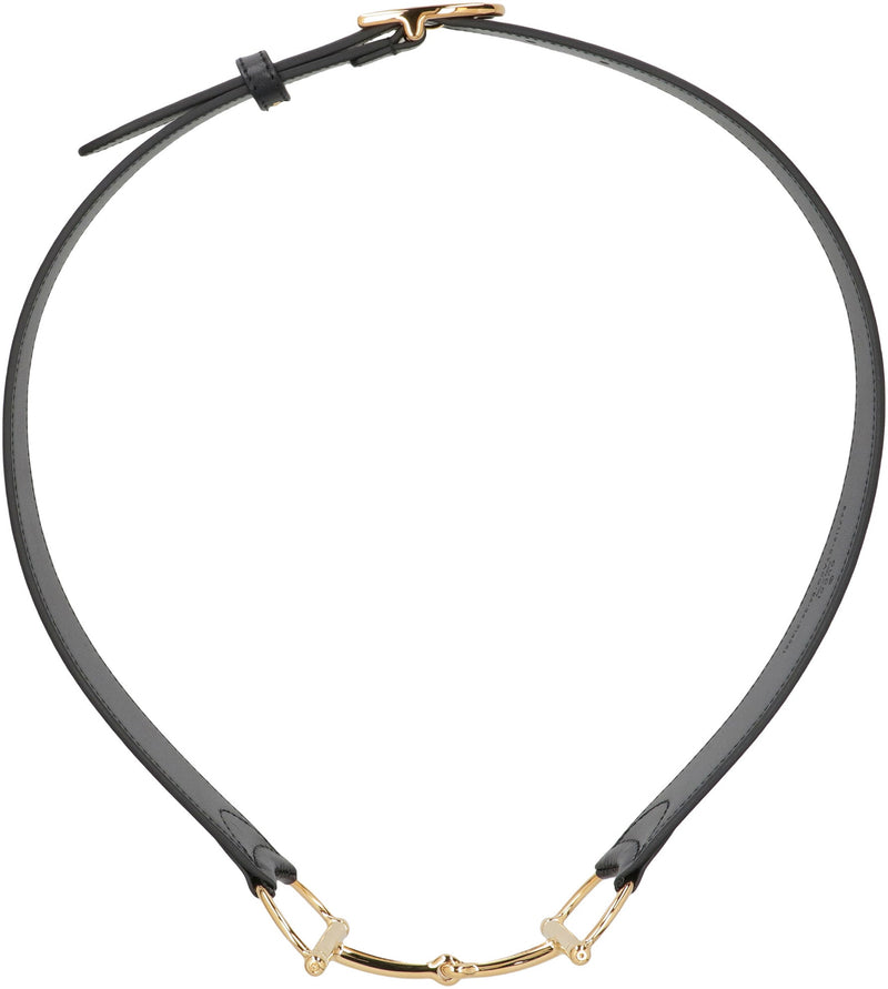 Gucci Clamp Buckle Belt — Black Calfskin