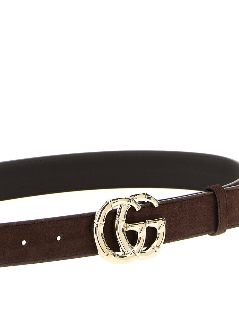 Gucci Marmont Belt — Brown Suede