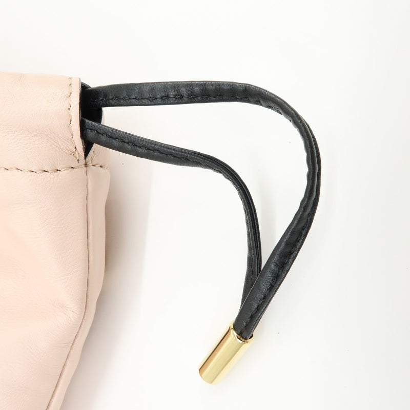 Fendi Logo Drawstring Leather Pink Bag