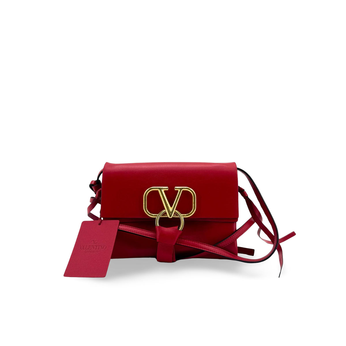 Valentino Garavani Vring Belt Leather Red Bag