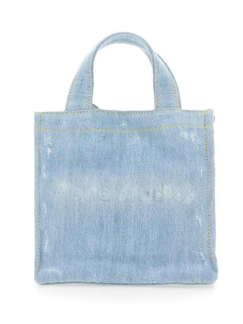 Acne Studios Denim Shoulder Bag — Blue Cotton