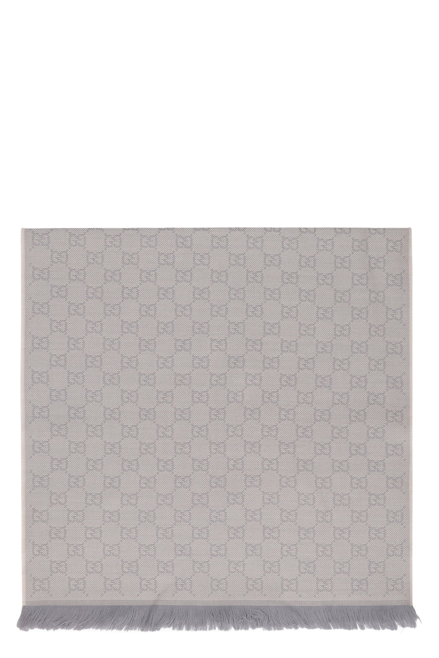 Gucci Gg Jacquard Wool Scarf — Gray Scarfs