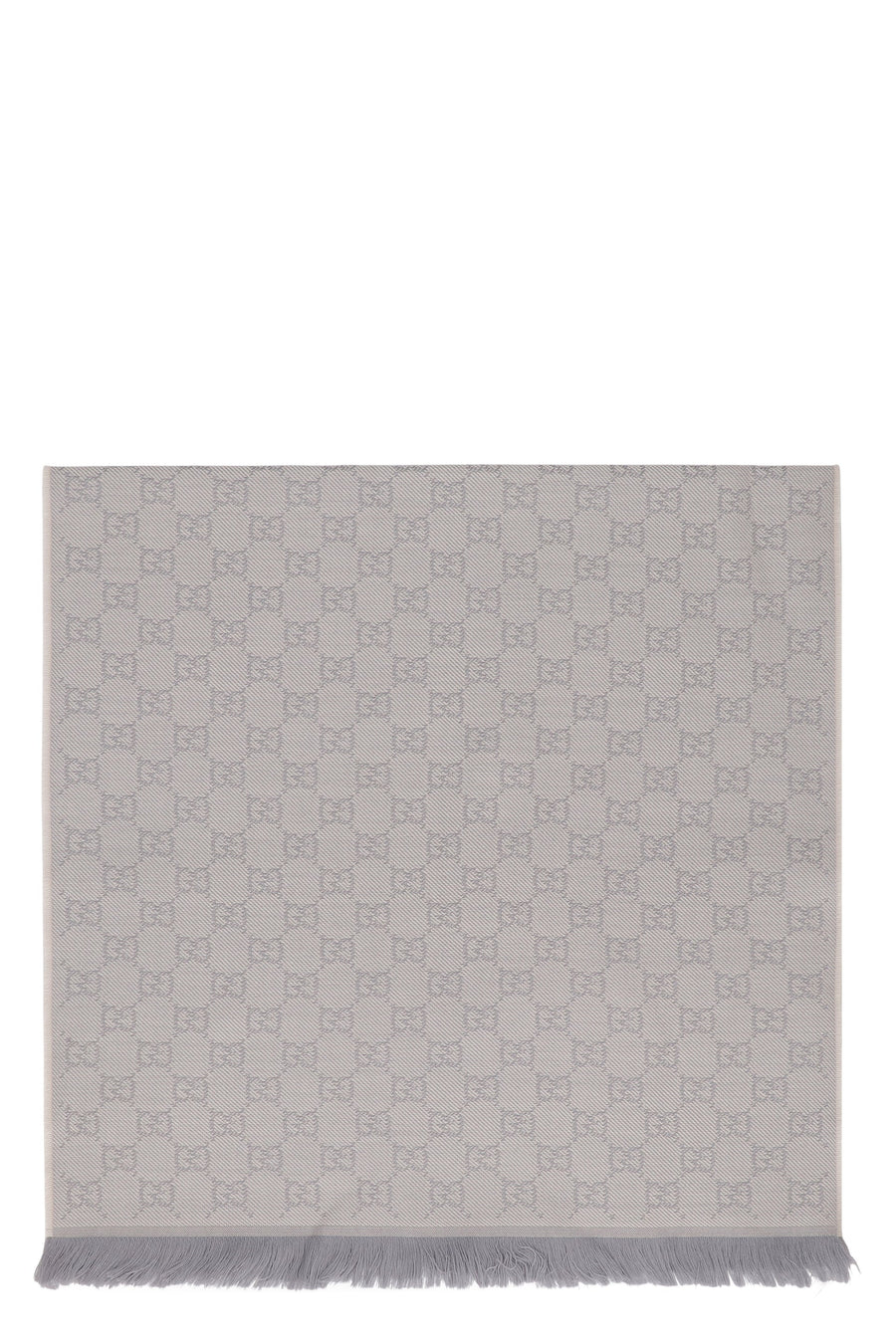 Gucci Gg Jacquard Wool Scarf — Gray Scarfs